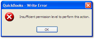 QuickBooks - Write Error window